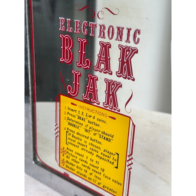 Red Vintage Electronic Black Jack Mirrored Game Panel For Sale - Image 8 of 12