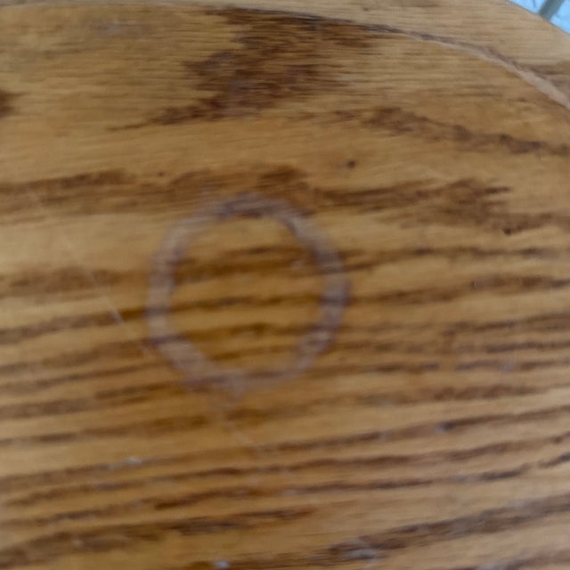 Vintage Traditional Solid Oak Oval Trestle Coffee Table For Sale - Image 11 of 11