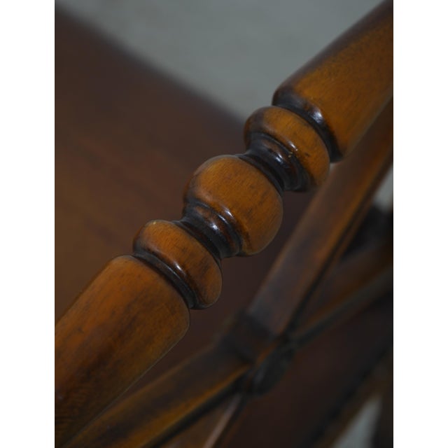 Brown Theodore Alexander Regency Style Mahogany & Leather Window Bench For Sale - Image 8 of 14