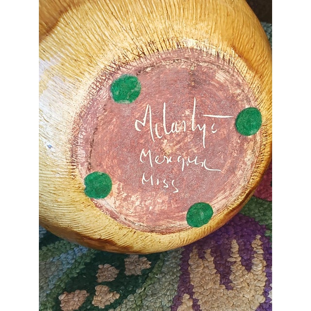 1960s Rare Vintage Circa 1960 McCarty Mississippi Pottery Large Spherical Nutmeg Vase For Sale - Image 5 of 5