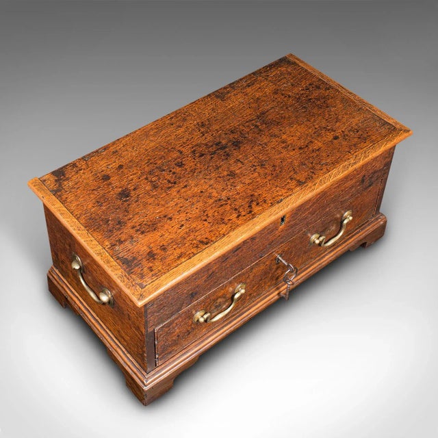 Wood 1800's Antique Georgian Oak Apprentice Mule Chest For Sale - Image 7 of 11