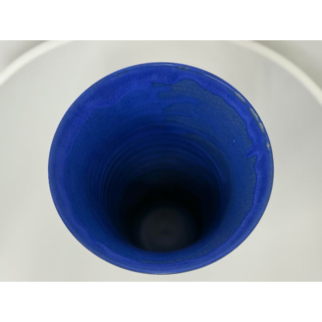 Paint Christine Perrochon Cobalt Blue Fired Vase For Sale - Image 7 of 12