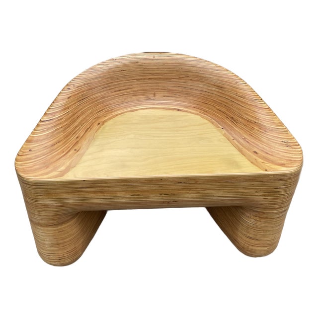 Organic Modern Sculptural Stacked Plywood Low-Back Tub Chair – Timbur Studio For Sale