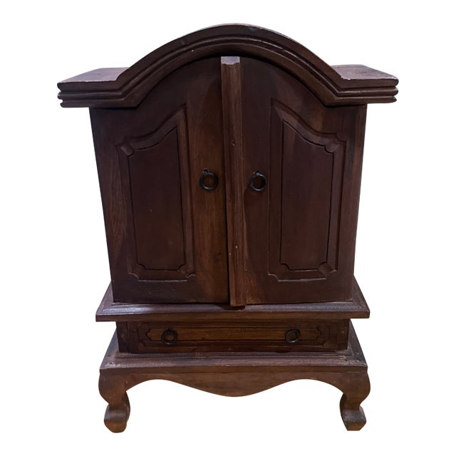 1970s Small Wooden Persian Jewelry Box Chest Style For Sale