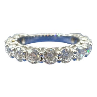 Lab Grown Diamond Eternity Style Ring in 14kt White Gold – 1.79 CTW, Size 4.5 For Sale