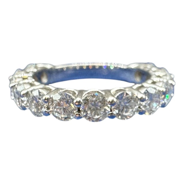 Lab Grown Diamond Eternity Style Ring in 14kt White Gold – 1.79 CTW, Size 4.5 For Sale