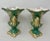 Green Antique Pair English Porcelain Green Samuel Alcock Vases Urns Still Life Flowers For Sale - Image 8 of 12