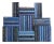 Decorative Books - Denim & Gold Book Wall - Set of 50 Blue Books For Sale