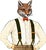 Foxy Suspenders Porcelain Platter 13" w x 9" h Scalloped edges not signed or marked Foxes are a part of the Canidae family...