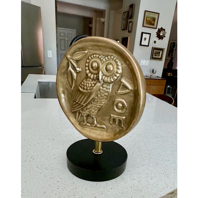 1950s Mid Century Greek Athenian Owl Architectural Fragment on Stands For Sale - Image 5 of 15