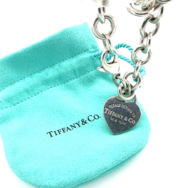 Tiffany and Co. Tiffany & Co Sterling Silver Return to Tiffany Heart Tag Charm Bracelet For Sale - Image 4 of 6