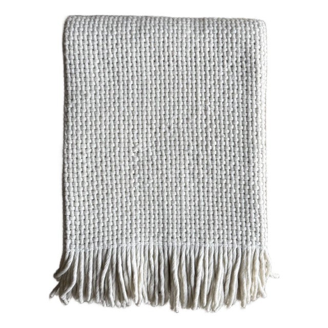 Amari Wool Bed Scarf Throw - Off White For Sale