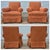 Vintage Square Back Rust Orange Upholstered Skirted Roll Arm Lounge Chairs - A Pair For Sale - Image 10 of 17