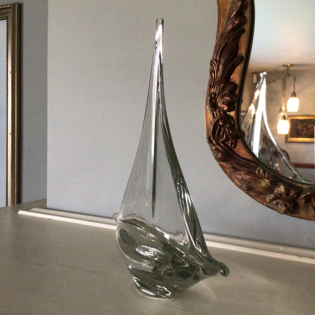Pilgrim Art Pair of Pilgrim Glass Hand Blown Sailboats in Two Sizes- Pair For Sale - Image 4 of 13