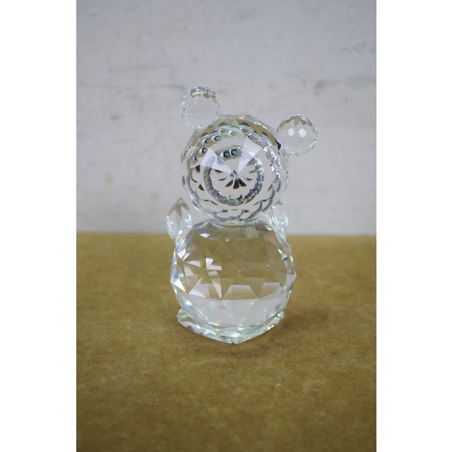 Glass Vintage Swarovski Austrian Crystal Large Teddy Bear Figurine Max Schreck 4.5" For Sale - Image 7 of 13
