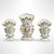 French Antique French Paris Porcelain Ruffled Bridal Spill Vases With Hand-Painted Florals & Gold, Set of 3 For Sale - Image 3 of 10