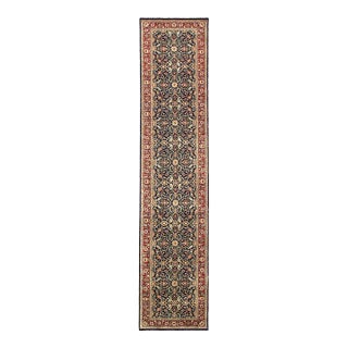 Contemporary Pasargad DC Navy Blue Fine Tabriz Runner Rug For Sale