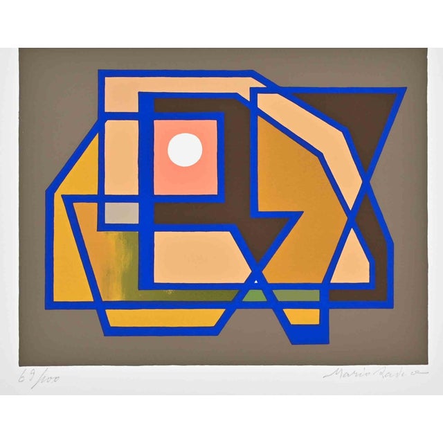 Colored screen print on paper, realized by the Italian artist and pioneer of Abstract art Mario Radice (1898-1987) in...