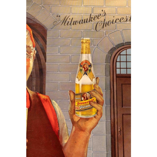 1930s Braumeister Special Pilsner Beer Advertising Poster For Sale In Chicago - Image 6 of 7