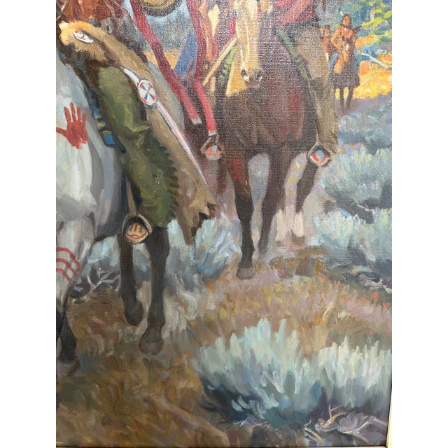 1960s Nicholas Firfires, American "The War Chief" Original Oil Painting For Sale - Image 17 of 18