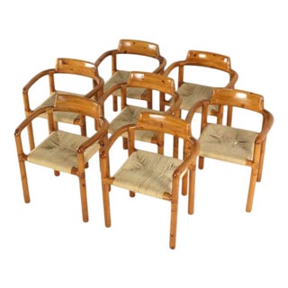 Dining Room Chairs in the style of Daumelier, 1970s, Set of 7 For Sale