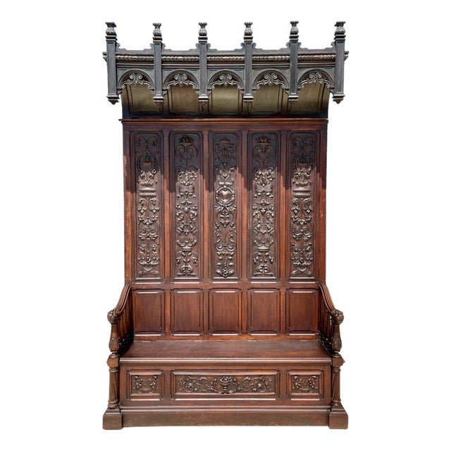 Neo-Gothic Castle Safe Bench For Sale