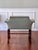 Early 20th Century Georgian Carved Mahogany Upholstered Vanity Bench, Celadon Blue, Early 20th Century For Sale - Image 5 of 18