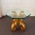 Rococo Late 20th Century Hollywood Regency Scrolled Gilt Octagonal Glass Side Table For Sale - Image 3 of 7