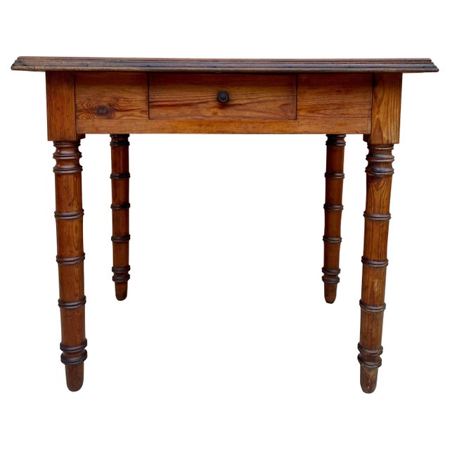 Wood Early 20th Century French Oak Worktable with One Drawer, 1920s For Sale - Image 7 of 18