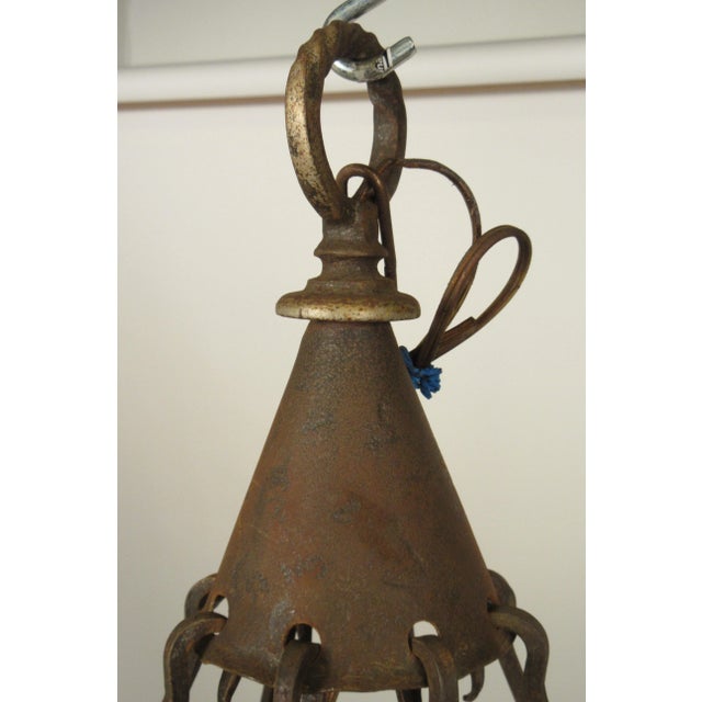 Brown 1940s Iron Gothic Chandelier For Sale - Image 8 of 11