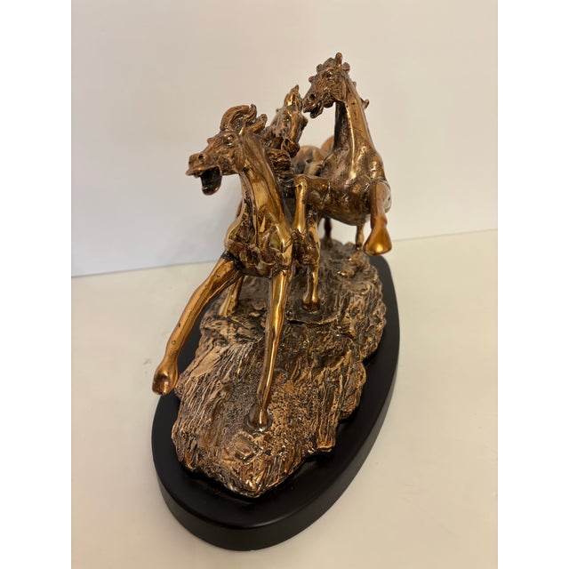American Vintage Horse Sculpture, Depicting "Wild Running Horses" For Sale - Image 3 of 8