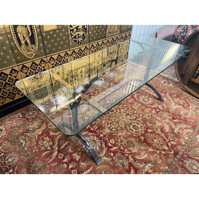 Wrought Iron and Iron Dining Table For Sale - Image 5 of 9