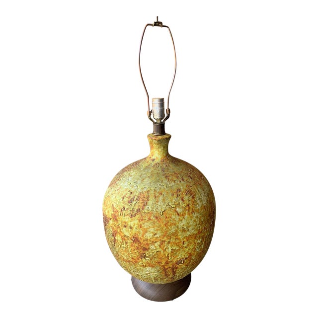 Mid-Century Modern Pottery Lamp For Sale