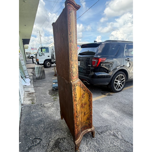 Antique Italian Venetian Hand Painted Secretary Desk For Sale - Image 12 of 18