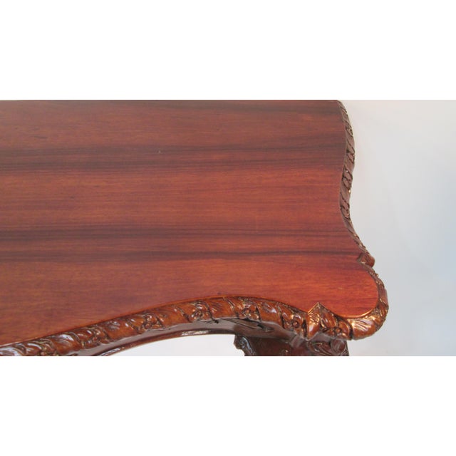 1940s 1940s Solid Mahogany and Rosewood Half Console Table For Sale - Image 5 of 13