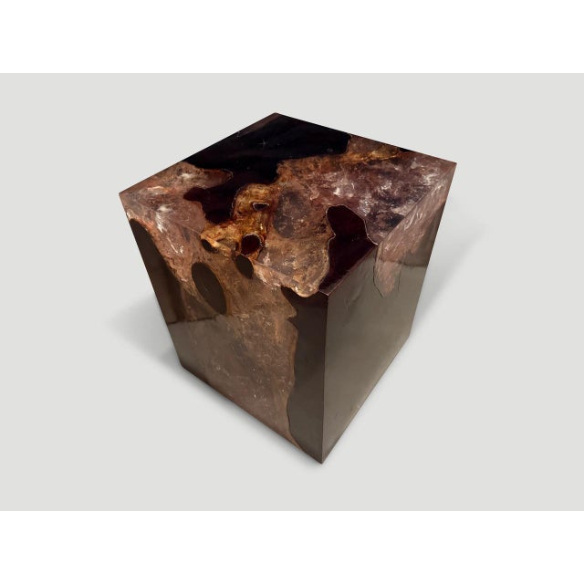 Andrianna Shamaris Cracked Resin Side Table For Sale - Image 12 of 18