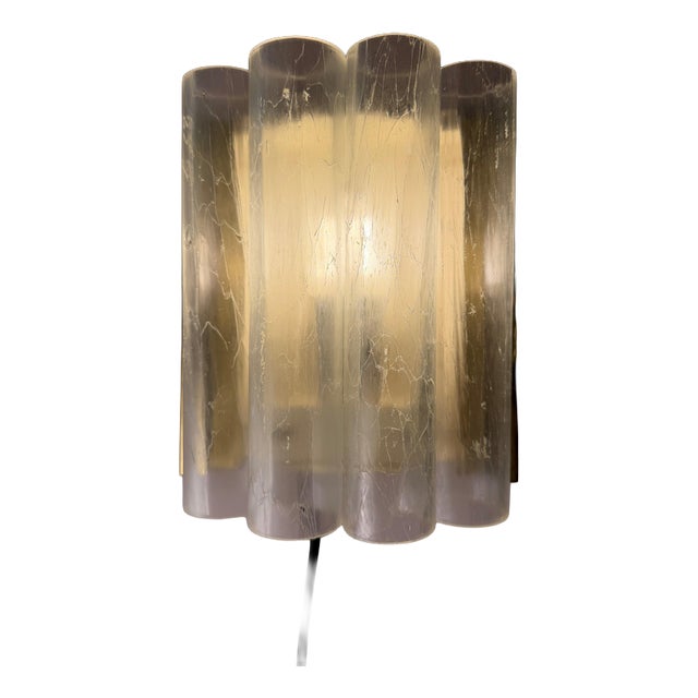 Wall Lamp in Frosted Glass and Brass from Doria, 1960s For Sale