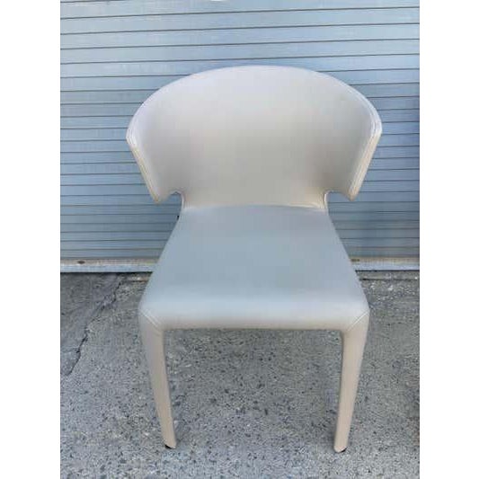 Set of 5 Cassina Hola Leather Chairs designed by Hannes Wettstein For Sale - Image 10 of 12