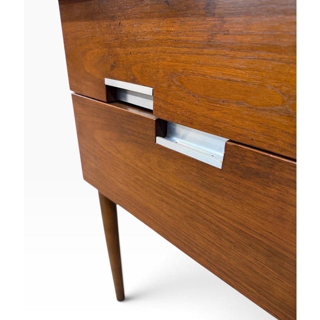 Mid-Century Modern American of Martinsville Accord Walnut Drop-Leaf Desk For Sale - Image 10 of 12