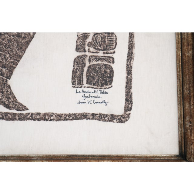 1970s Joan K. Connolly La Amelia, El Peten, Guatemala, Rubbing on Fabric Artwork For Sale - Image 16 of 18