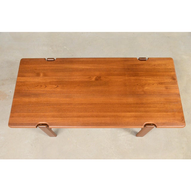 Mid-Century Modern 1970s Refinished Danish Modern Teak 59” Coffee Table by Niels Bach For Sale - Image 3 of 9