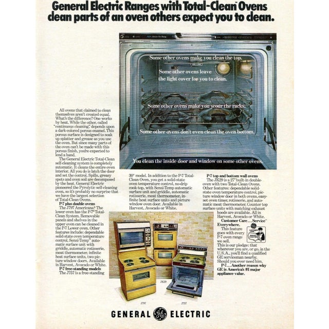 Authentic 1973 General Electric cooktop, oven, and box vent—perfect for retro kitchens, 70s movie/TV sets, or vintage home...