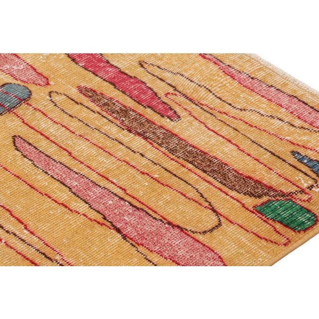 Vintage Zeki Múren Deco Rug in Gold With Geometric Pattern, From Rug & Kilim For Sale In New York - Image 6 of 8