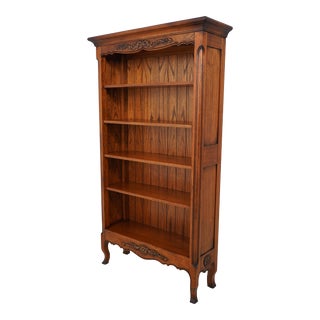 French Style 4 Adjustable Shelf Open Bookcase For Sale