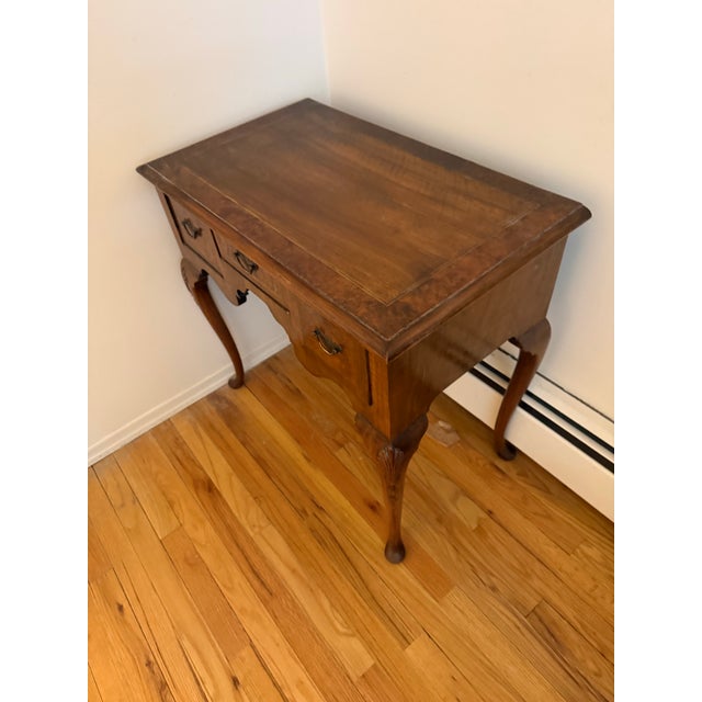 Brown English Georgian Style Burl Lowboy Table or Chest, A Pair For Sale - Image 8 of 8