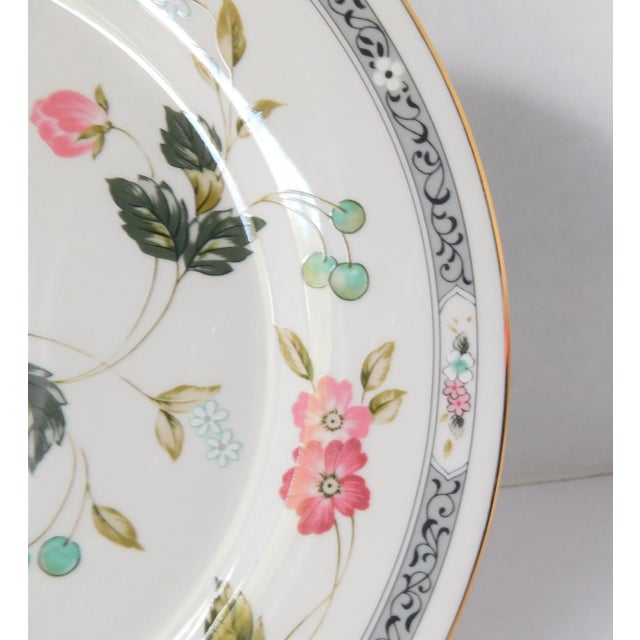 1980s Andra Sadek Vintage Floral Chinoiserie, Hollywood Regency Porcelain Cake/Serving Plate For Sale - Image 4 of 13