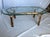 Hollywood Regency Vintage Faux Bamboo Brass Coffee Table With Glass Top For Sale - Image 3 of 7