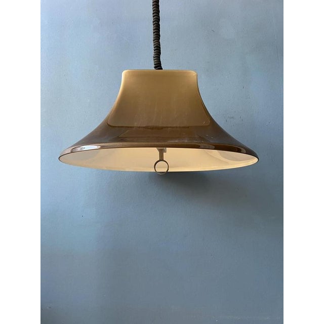 Beige Acrylic Glass Witch Hat Pendant Lamp from Willem Hagoort For Sale - Image 8 of 11