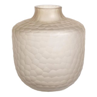 Albinen Frosted Cut Glass Jug Vase, Small For Sale