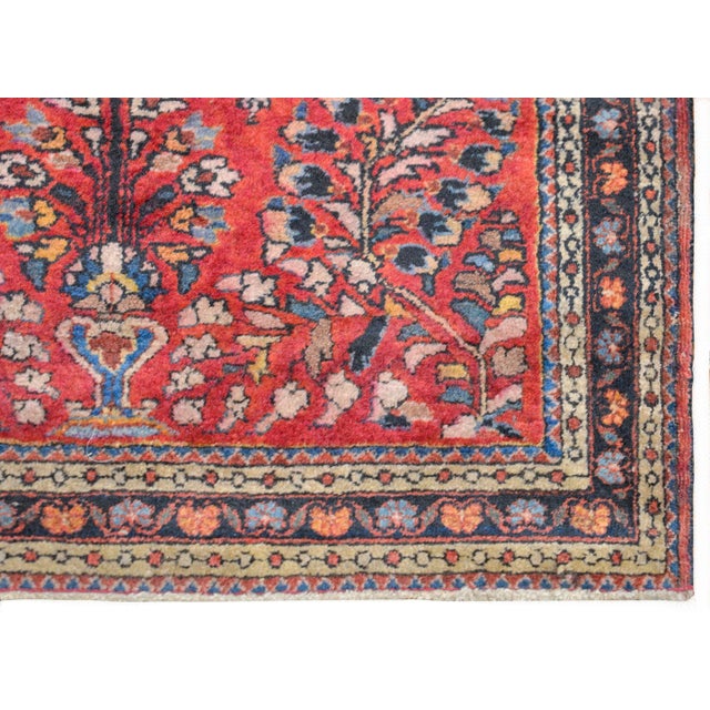 Scarlet Early 20th Century Vintage Sarouk Rug For Sale - Image 8 of 10